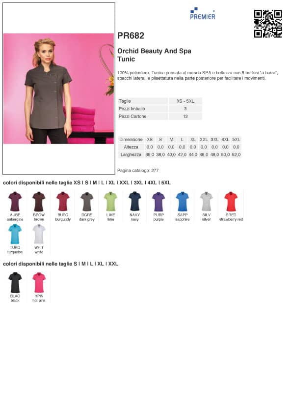 Grembiule tunica donna Premier PR682 11 grembiule-donna-PR682-scheda-tecnica