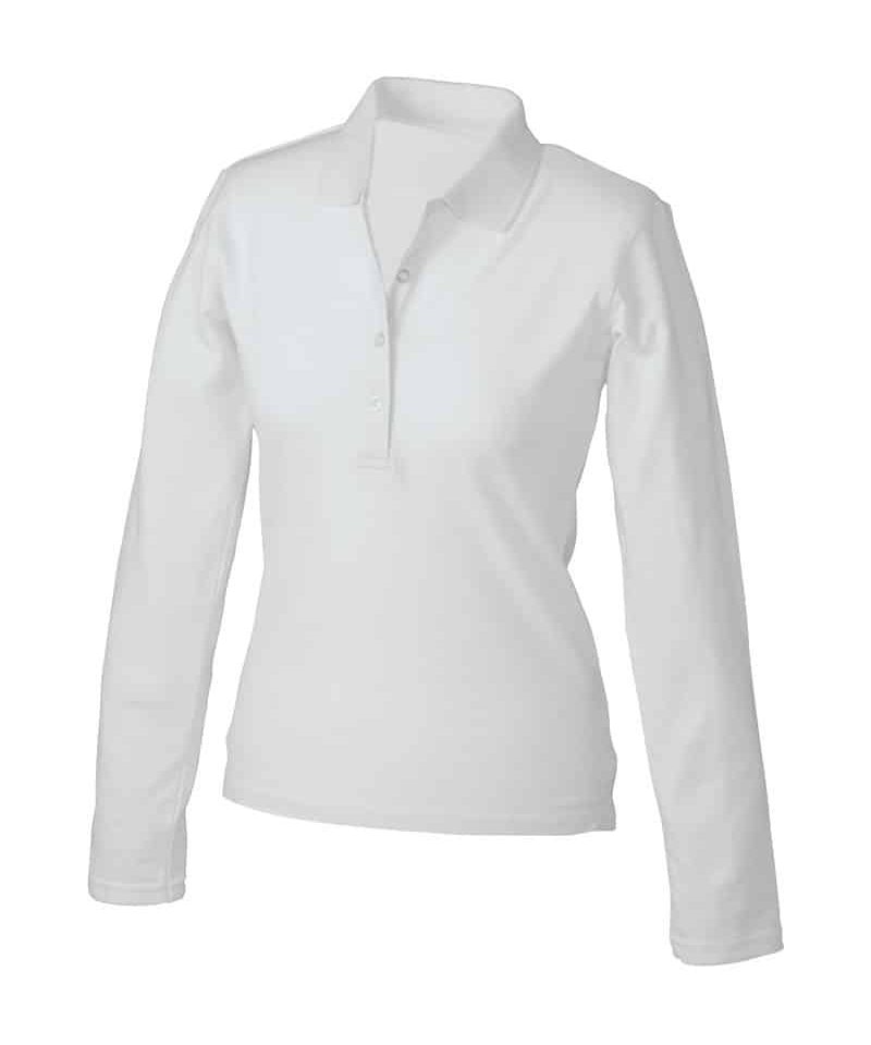 Polo donna elasticizzata manica lunga JN180 10 polo-donna-elasticizzata-manica-lunga-JN180-bianco