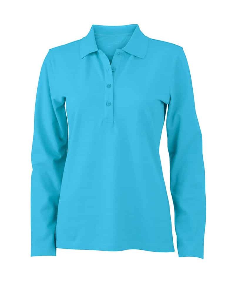 Polo donna elasticizzata manica lunga JN180 12 polo-donna-elasticizzata-manica-lunga-JN180-turchese
