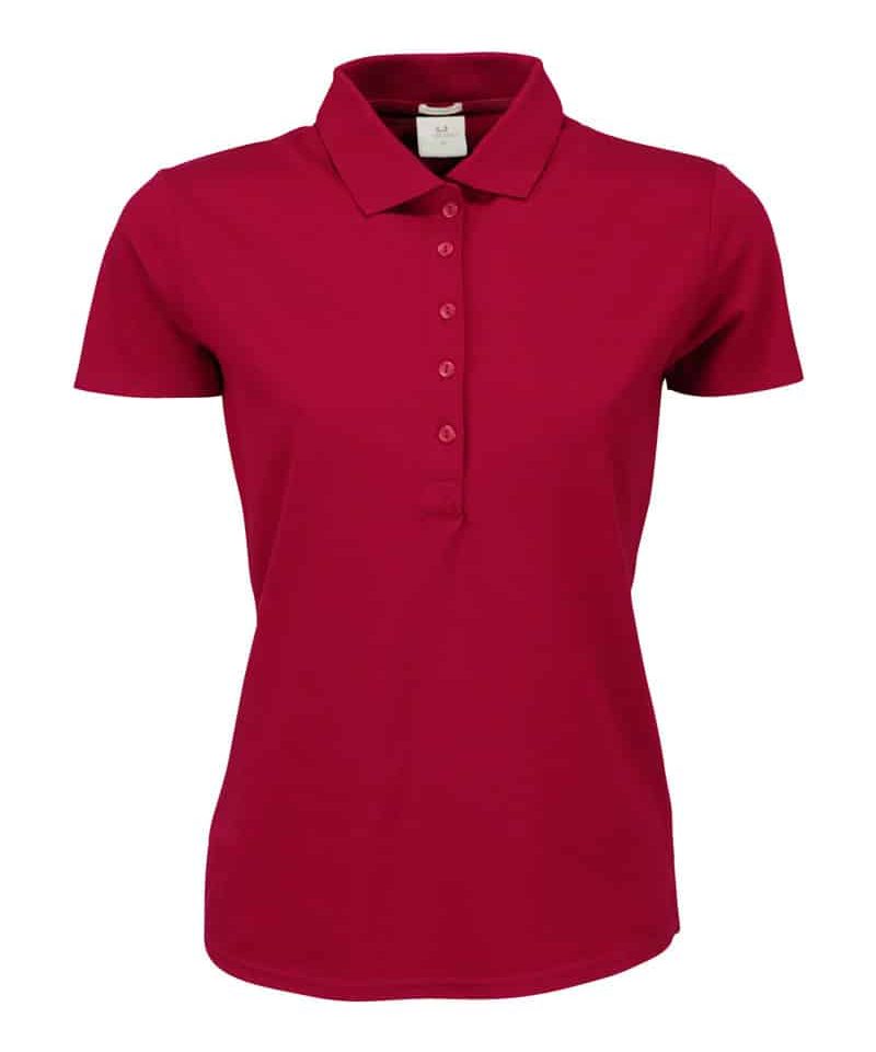 Polo donna elasticizzata stretch TJ145 27 polo-donna-elasticizzata-stretch-TJ145-rosso-scuro