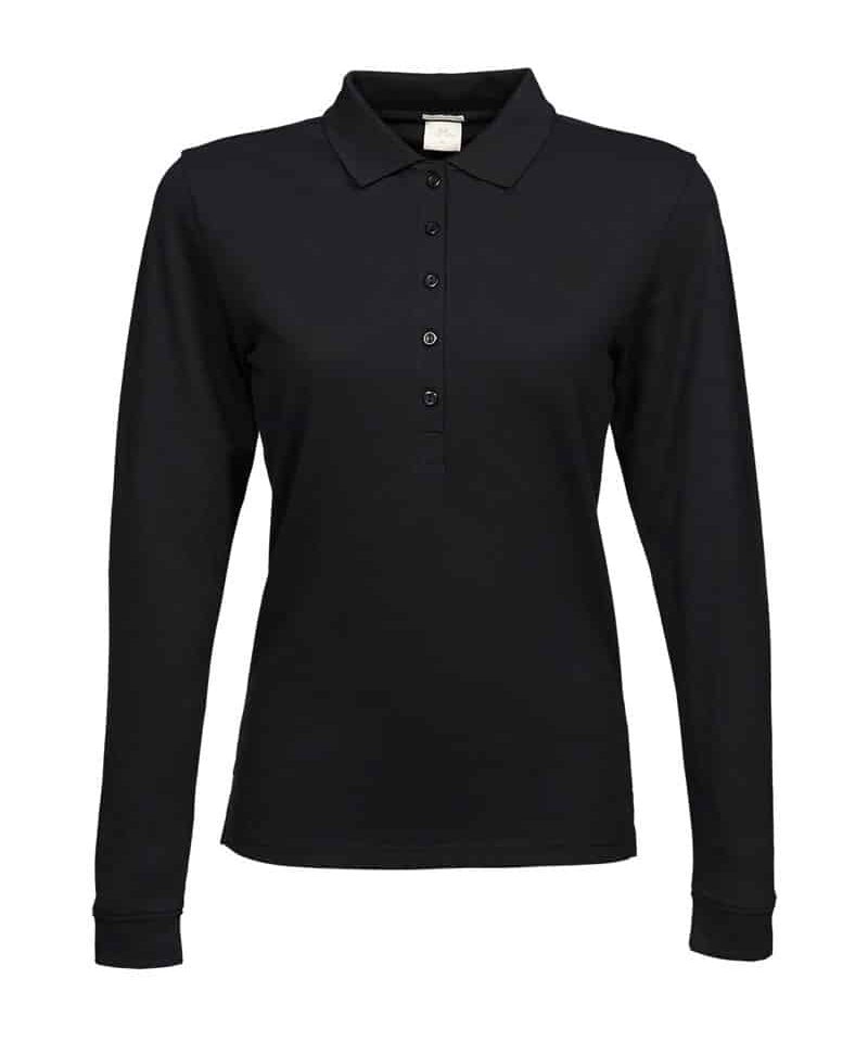 polo-donna-manica-lunga-Tee-Jays-TJ146-nero