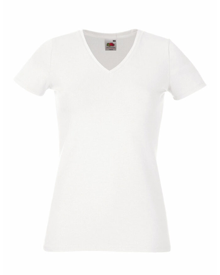t-shirt-donna-personalizzate-collo-V-fruit-of-the-loom-FR613820-bianco