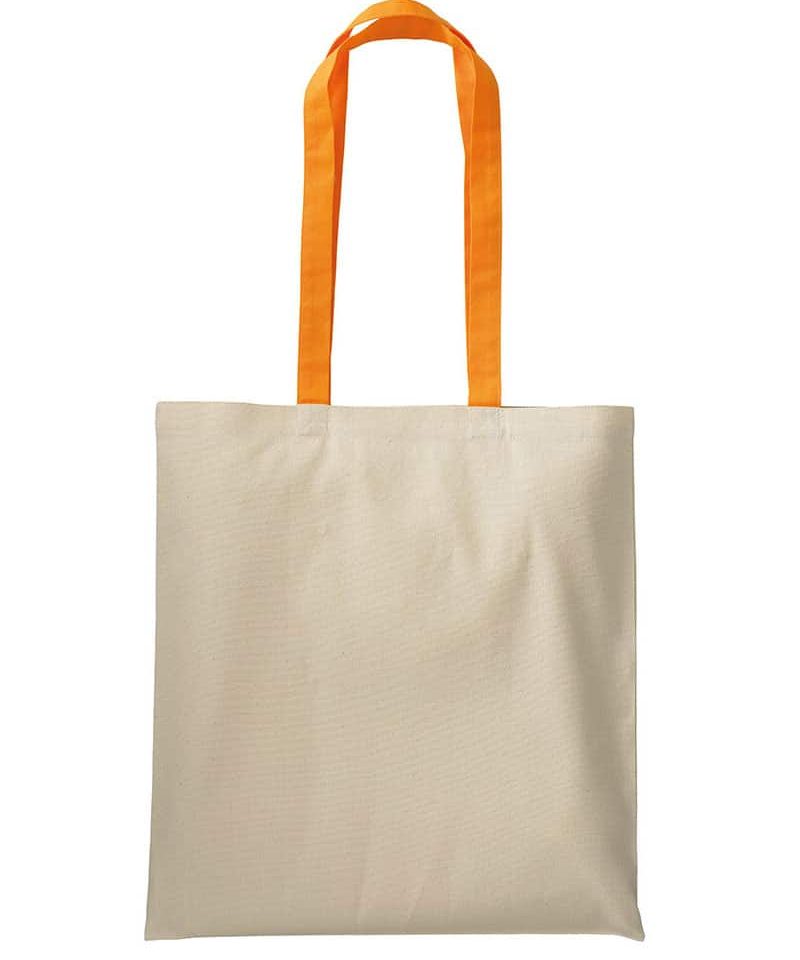 Shopper bicolore 220g 17106 (multipli 20pz) 12 shopper-personalizzate-bicolore-17106-natural-arancio-up