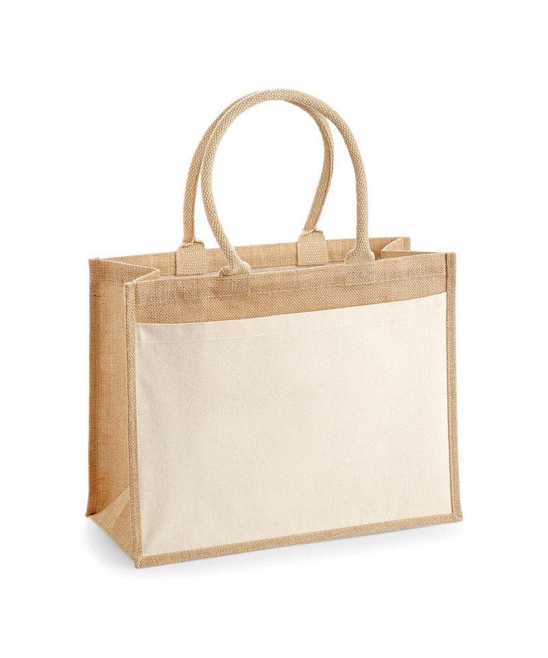 Shopper in juta laminata con tasca in cotone Westford Mill MAXI W427 8 shopper-in-juta-laminata-con-tasca-in-cotone-Westford-mill-W427