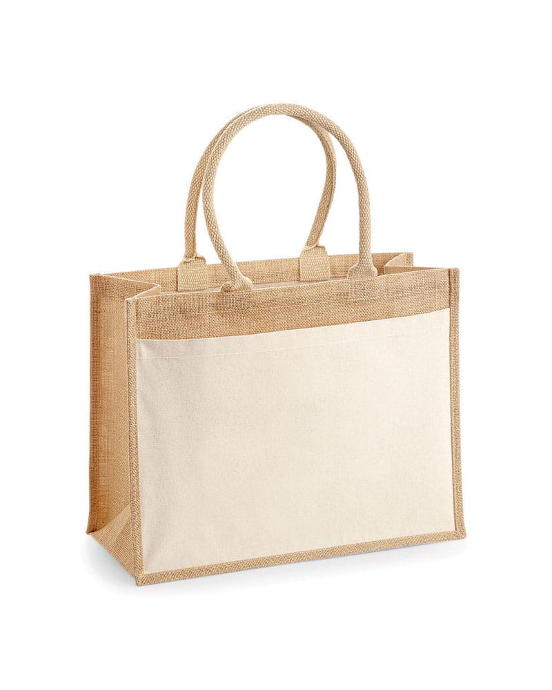 Shopper in juta laminata con tasca in cotone Westford Mill MAXI W427 – Bybrand  Roma