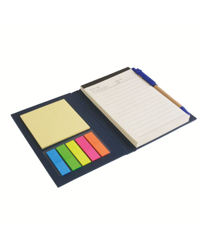 Notes-6x13cm-con-penna-e-foglietti-adesivi-18408-blu-aperto