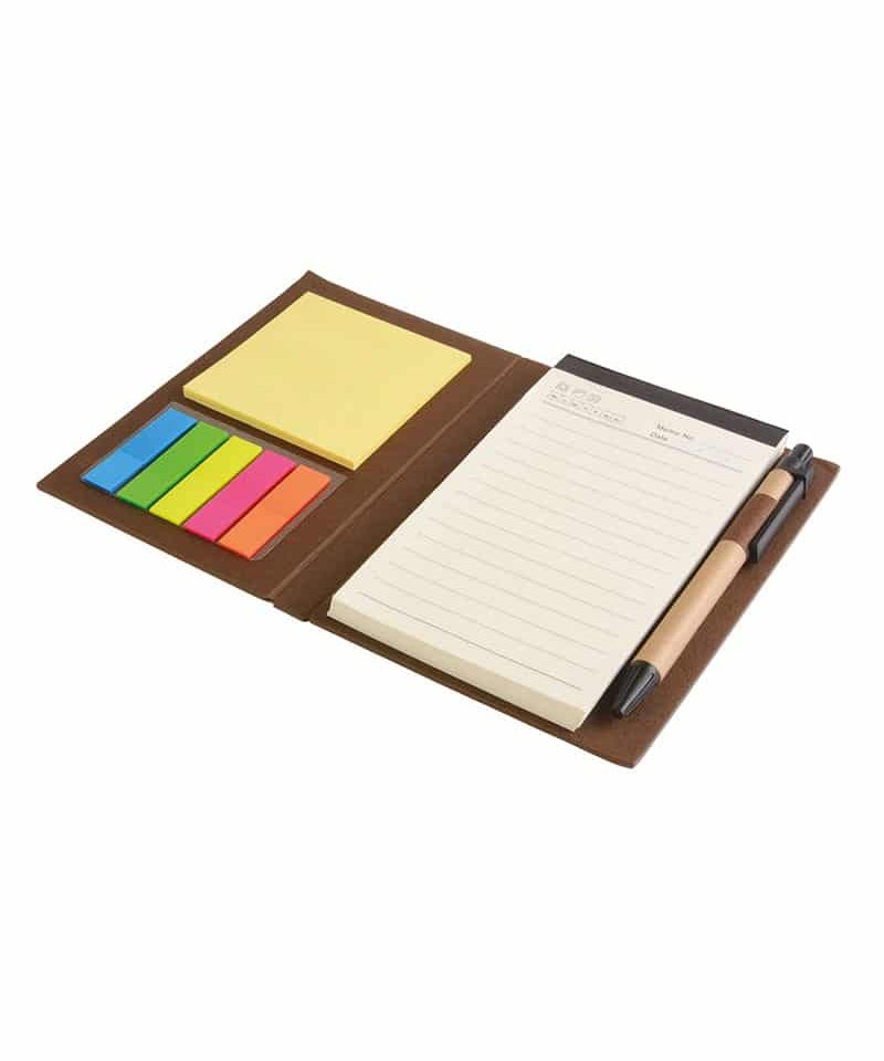 Notes 6x13cm con penna e foglietti adesivi 18408 (min. 50pz) 16 Notes-6x13cm-con-penna-e-foglietti-adesivi-18408-marrone-aperto