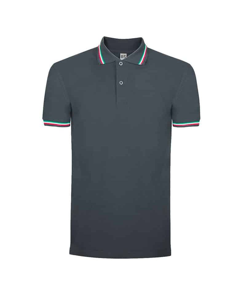 Polo-Italia-manica-corta-uomo-Black-Spider-BS200-grigio