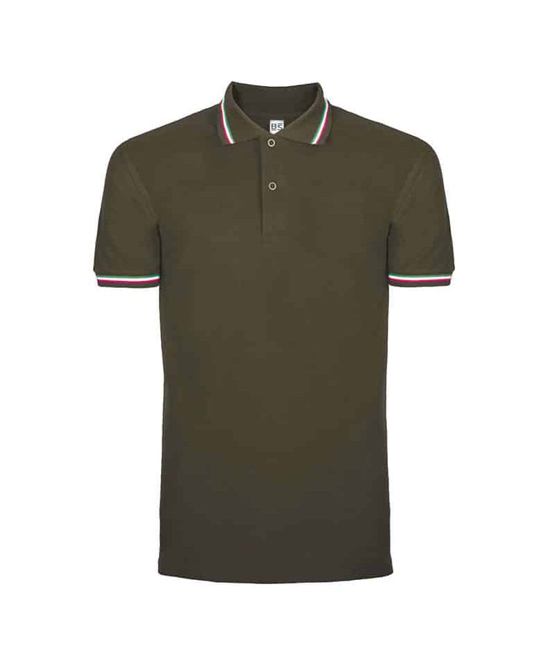 Polo-Italia-manica-corta-uomo-Black-Spider-BS200-verde-oliva