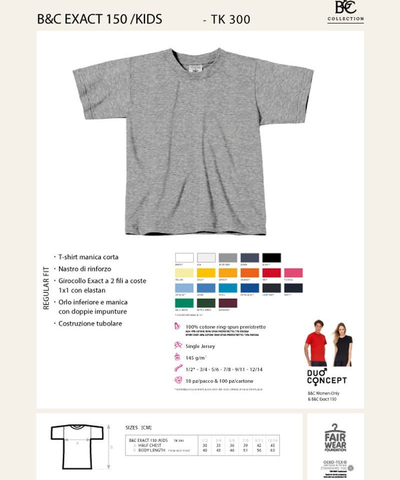 T-shirt bambino BC Collection BCTK300 41 TK300