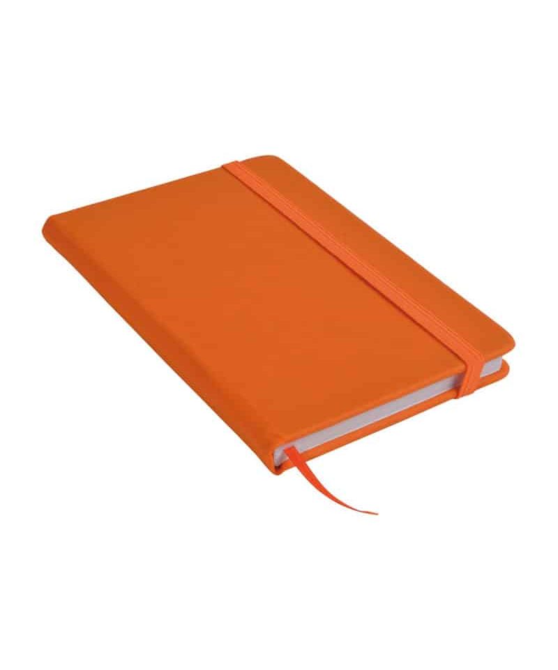 Quaderno 9x15cm con elastico in canvas 18429 (min. 50pz) 11 Notes personalizzati 14414 arancio