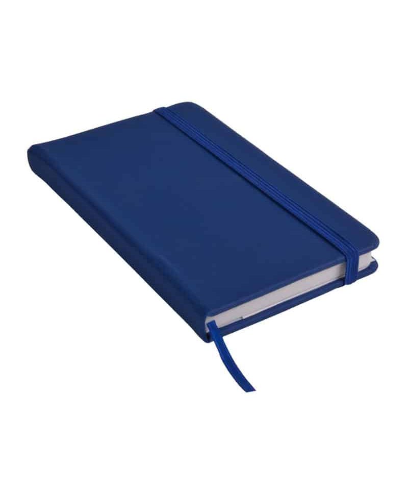Quaderno 9x15cm con elastico in canvas 18429 (min. 50pz) 13 Notes personalizzati 14414 blu