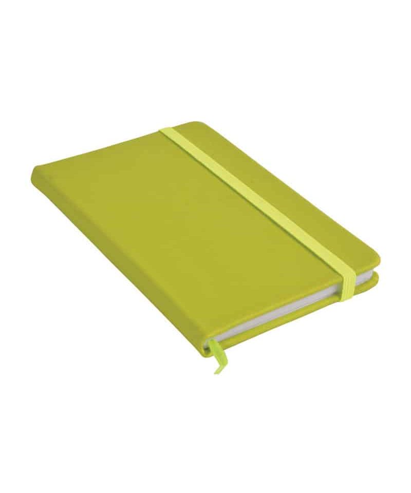 Quaderno 9x15cm con elastico in canvas 18429 (min. 50pz) 16 Notes personalizzati 14414 verde