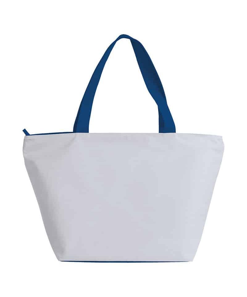 borse-mare-personalizzate-in-poliestere-con-zip-17136-bianco-blu-fronte