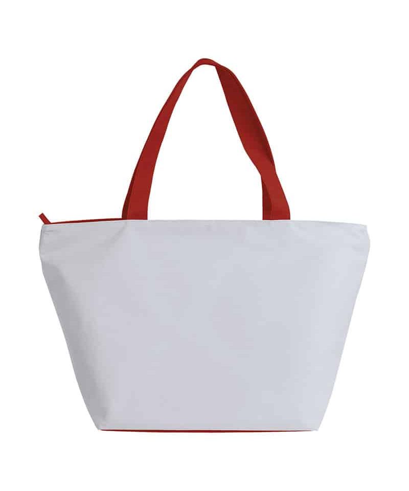 borse-mare-personalizzate-in-poliestere-con-zip-17136-bianco-rossa-fronte
