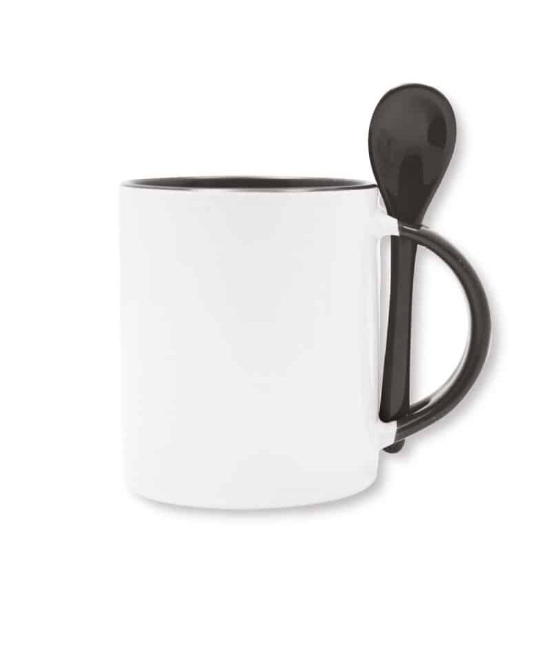 Tazze personalizzabili bicolore con cucchiaino 7419001 10 tazze-personalizzate-bicolore-con-cucchiaino-7419001-nero