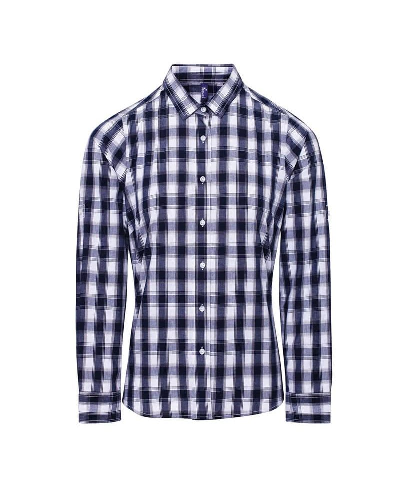 Camicie a quadri da donna Premier PR350 10 Camicie-a-quadri-da-donna-Premier-PR350-bianco-blu