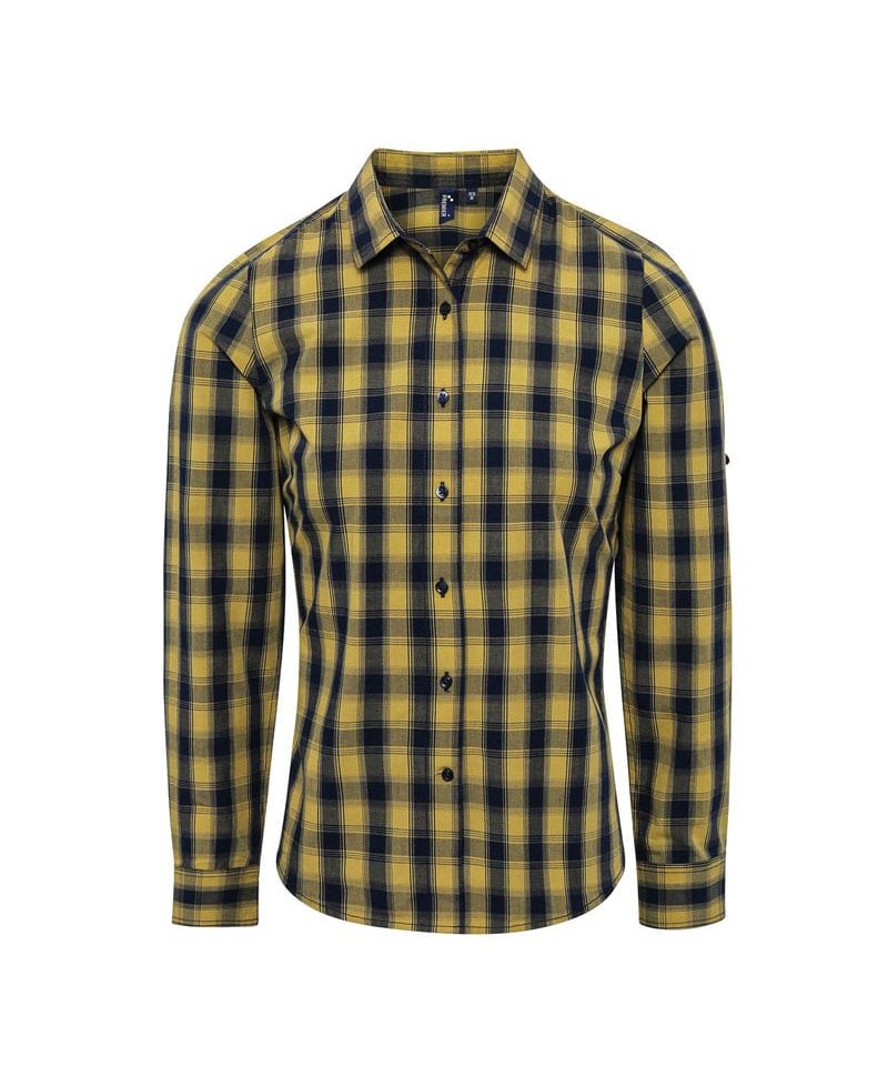 Camicie-a-quadri-da-donna-Premier-PR350-giallo-blu