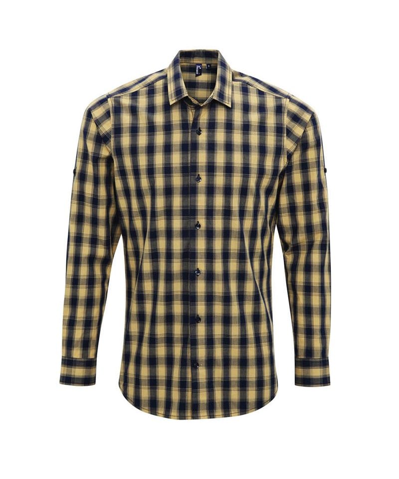 Camicie-a-quadri-da-uomo-Premier-PR250-giallo-blu