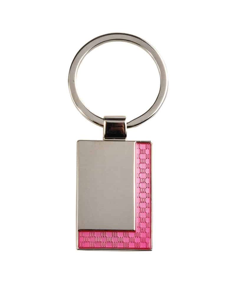Portachiavi in metallo rettangolare con particolare colorato 14903 (min. 25pz) 13 portachiavi-in-metallo-rettangolare-con-particolare-rosa-14903