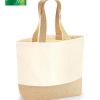 Borsa in canvas con fondo in juta Westford Mill W451 34x36x13cm 1 Borsa-in-canvas-con-fondo-in-juta-W451-34x36x13-cm