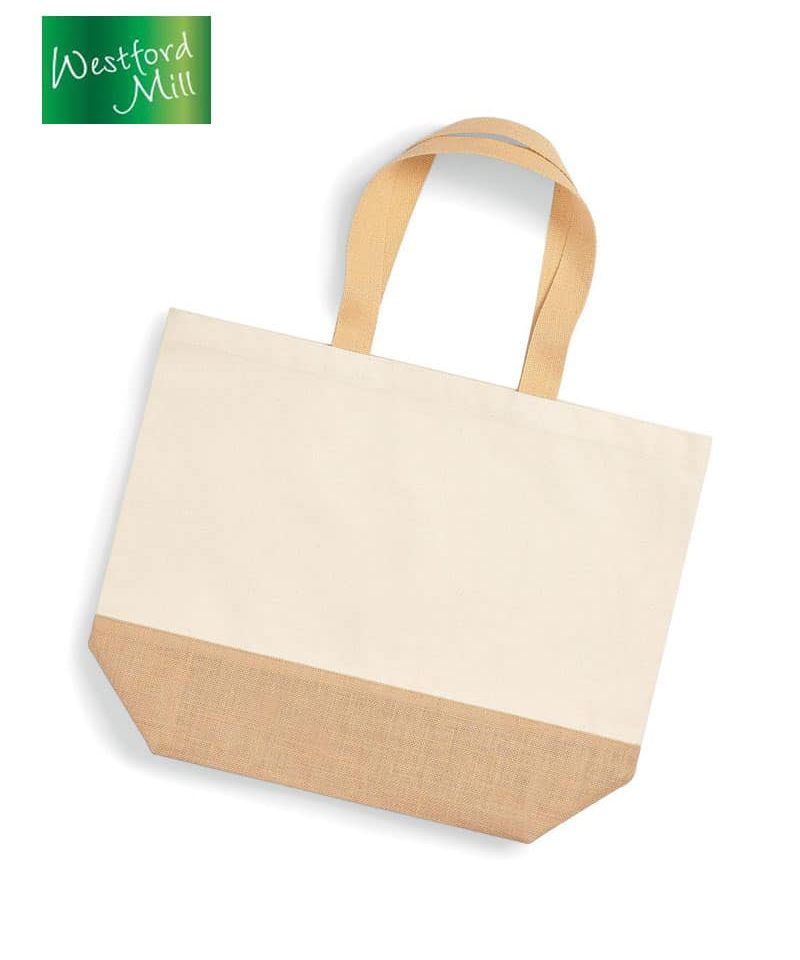 Borsa in canvas con fondo in juta Westford Mill W452 38x44x18cm 5 Borsa-in-canvas-con-fondo-in-juta-W452-38x44x18-cm
