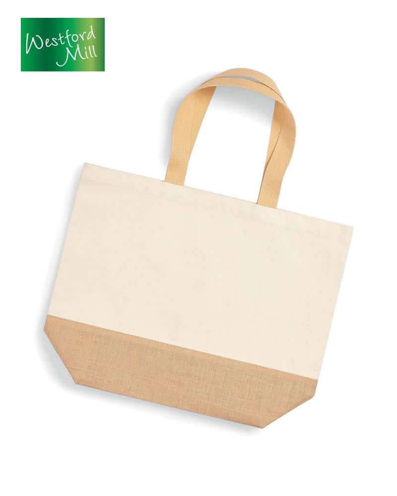 Borsa in canvas con fondo in juta Westford Mill W452 38x44x18cm 4 Borsa-in-canvas-con-fondo-in-juta-W452-38x44x18-cm