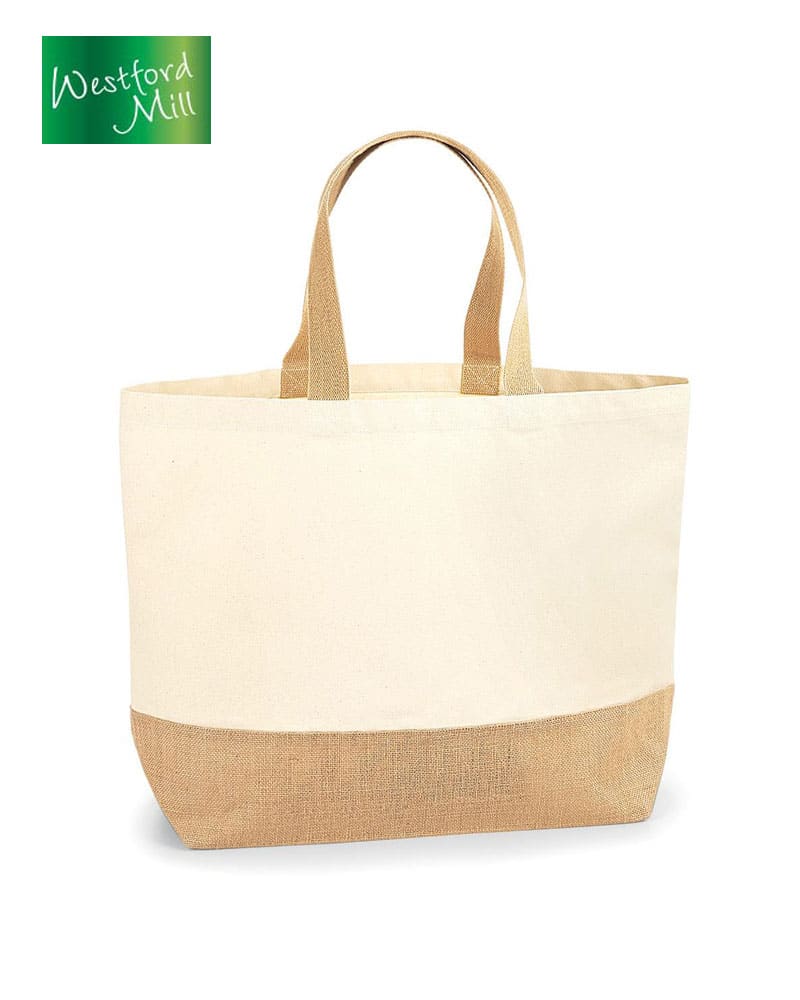 Borsa in canvas con fondo in juta Westford Mill W452 38x44x18cm 3 Borsa-in-canvas-con-fondo-in-juta-W452-38x44x18