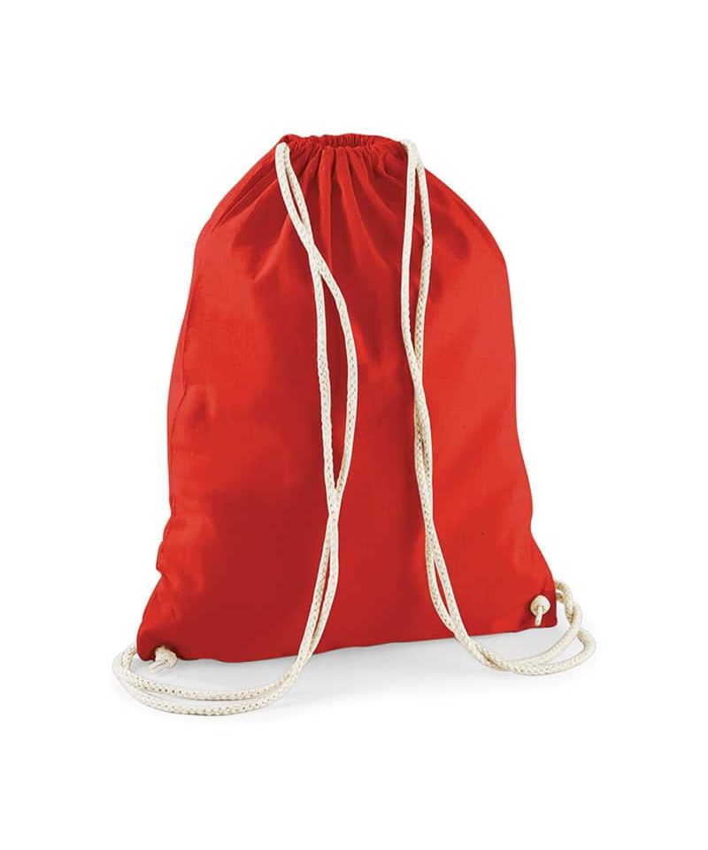 Sacca portascarpe cotone leggero 36x46cm W110 47 Sacca Portascarpe in cotone Westford Mill W110 rosso brillante
