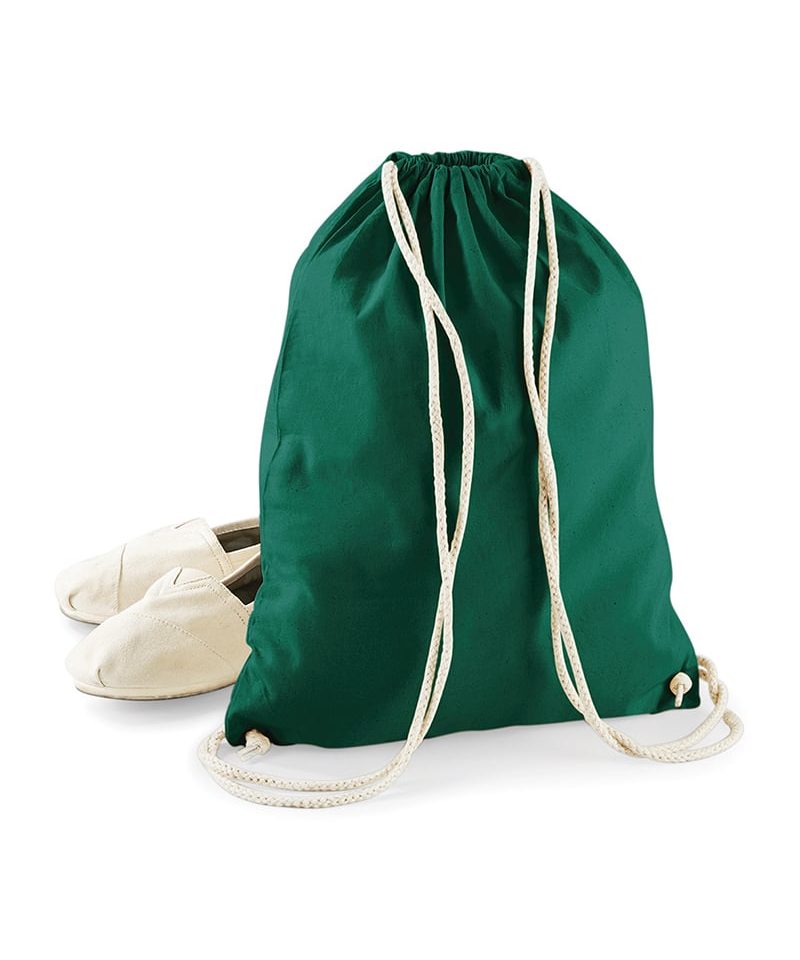 Sacca portascarpe cotone leggero 36x46cm W110 46 Sacca Portascarpe in cotone Westford Mill W110 verde bottiglia