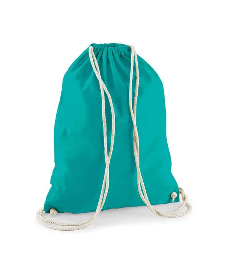 Sacca portascarpe cotone leggero 36x46cm W110 43 Sacca Portascarpe in cotone Westford Mill W110 verde smeraldo