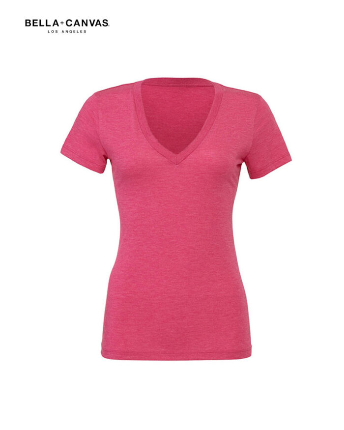 T-shirt-donna-manica-corta-Triblend-Bella-Canvas-BE8435-rosa