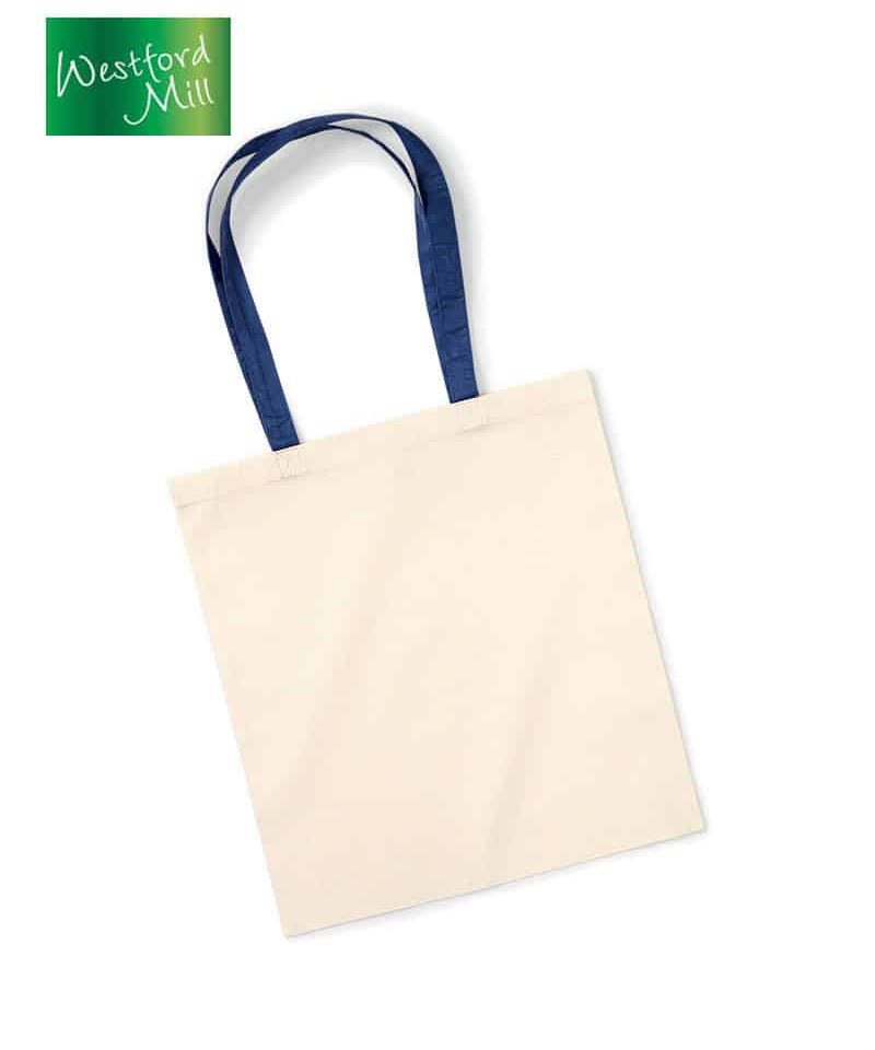 Borse in cotone naturale con manici colorati Westford Mill W101C 9 borse-in-cotone-naturale-con-manici-colorati-Westford-Mill-W101C-blu-navy