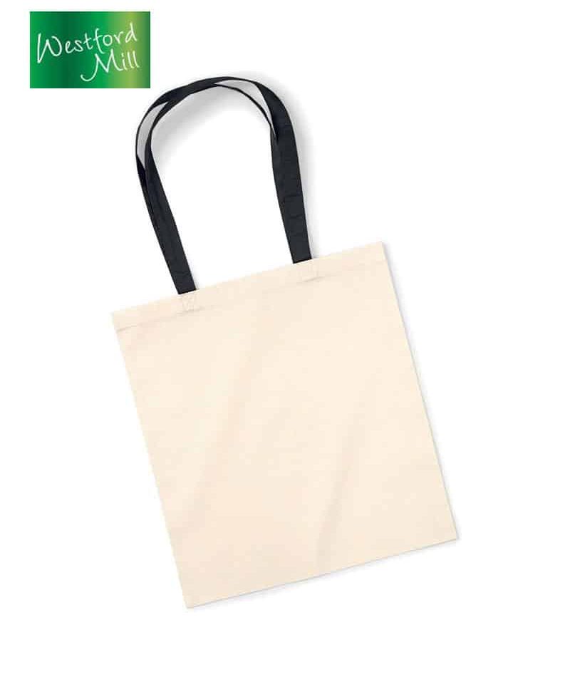 Borse in cotone naturale con manici colorati Westford Mill W101C 11 borse-in-cotone-naturale-con-manici-colorati-Westford-Mill-W101C-nero