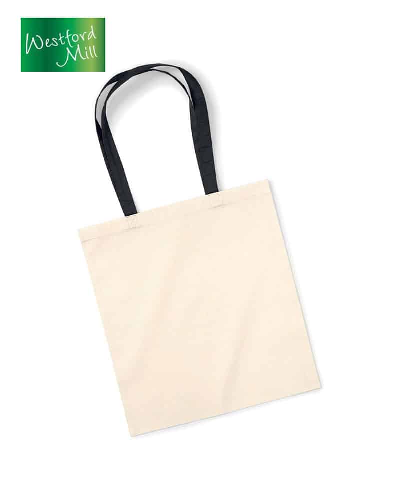 Borse in cotone naturale con manici colorati Westford Mill W101C 6 borse-in-cotone-naturale-con-manici-colorati-Westford-Mill-W101C-nero