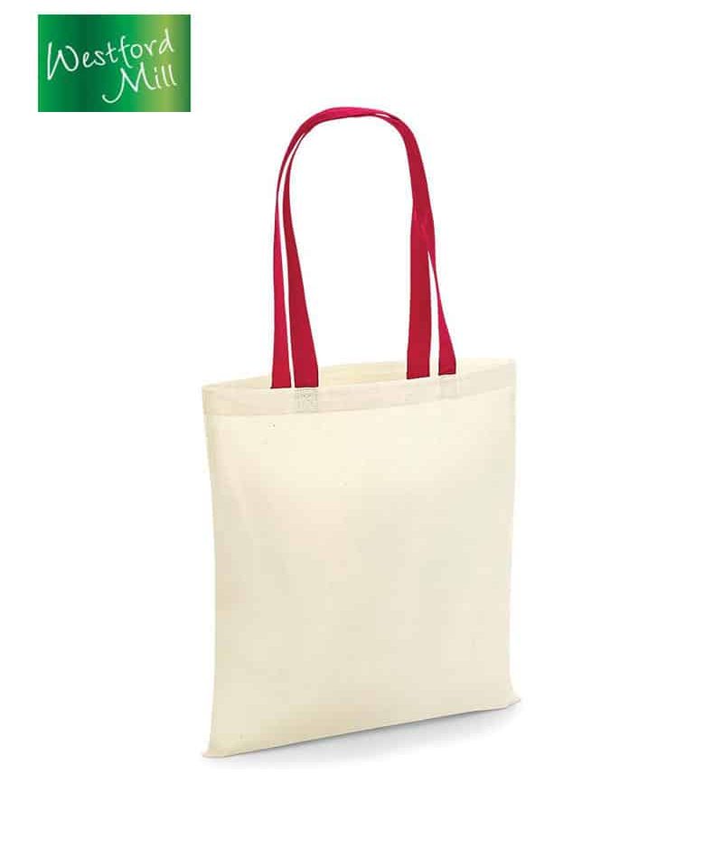 borse-in-cotone-naturale-con-manici-colorati-Westford-Mill-W101C-rosso