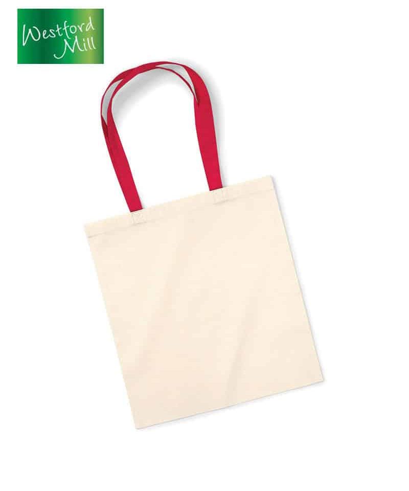 Borse in cotone naturale con manici colorati Westford Mill W101C 12 borse-in-cotone-naturale-con-manici-colorati-Westford-Mill-W101C-rosso-b
