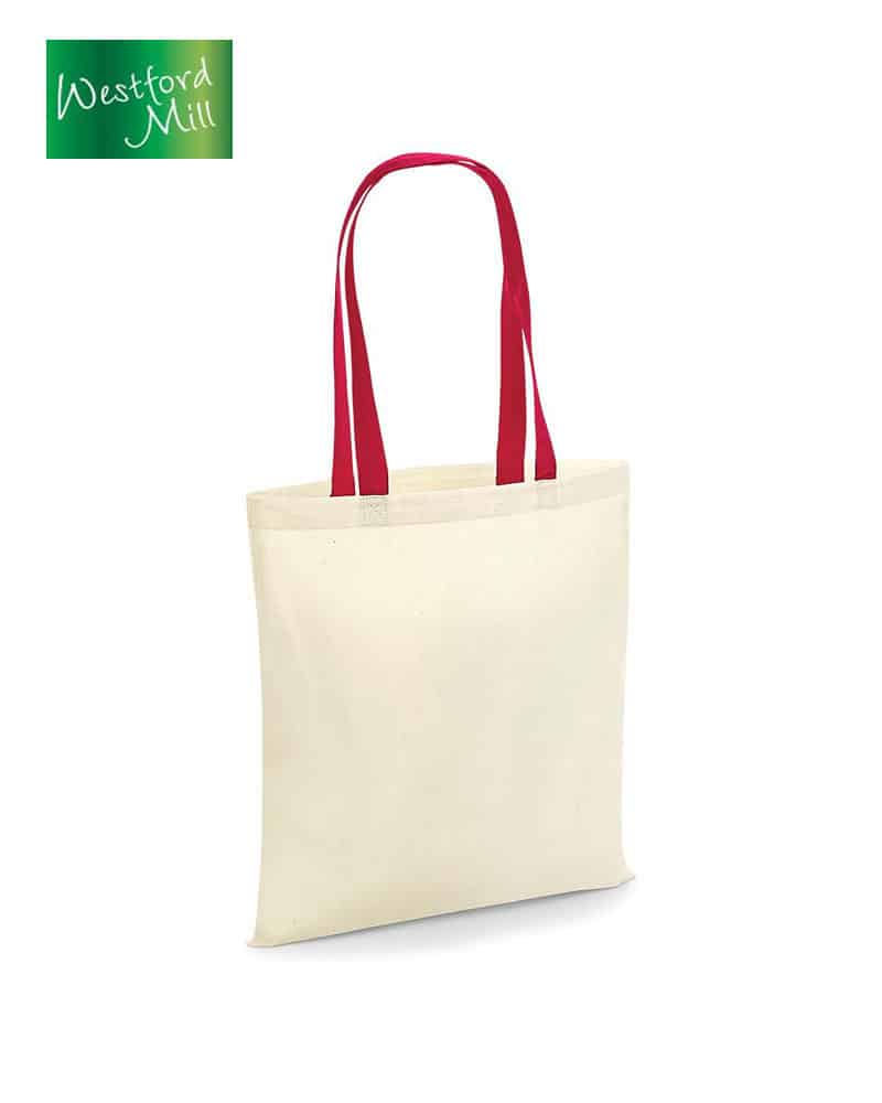 Borse in cotone naturale con manici colorati Westford Mill W101C 3 borse-in-cotone-naturale-con-manici-colorati-Westford-Mill-W101C-rosso