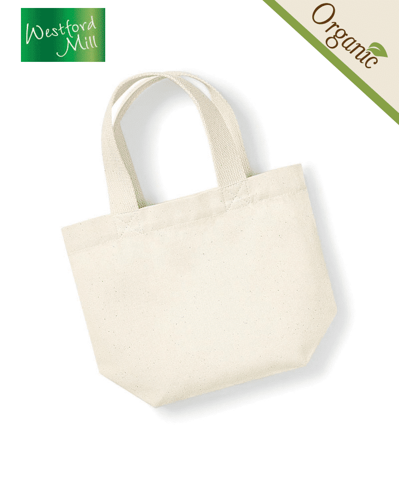 Mini borsa in cotone pesante organico 26x21x10cm Westford Mill W845 10 mini-borsa-in-cotone-pesante-organico-26x21x10cm-W845