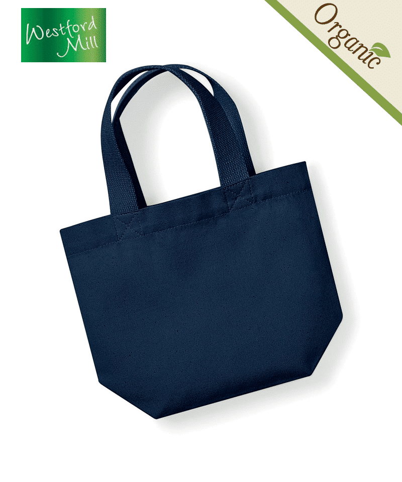 Mini borsa in cotone pesante organico 26x21x10cm Westford Mill W845 8 mini-borsa-in-cotone-pesante-organico-26x21x10cm-W845-blu-navy