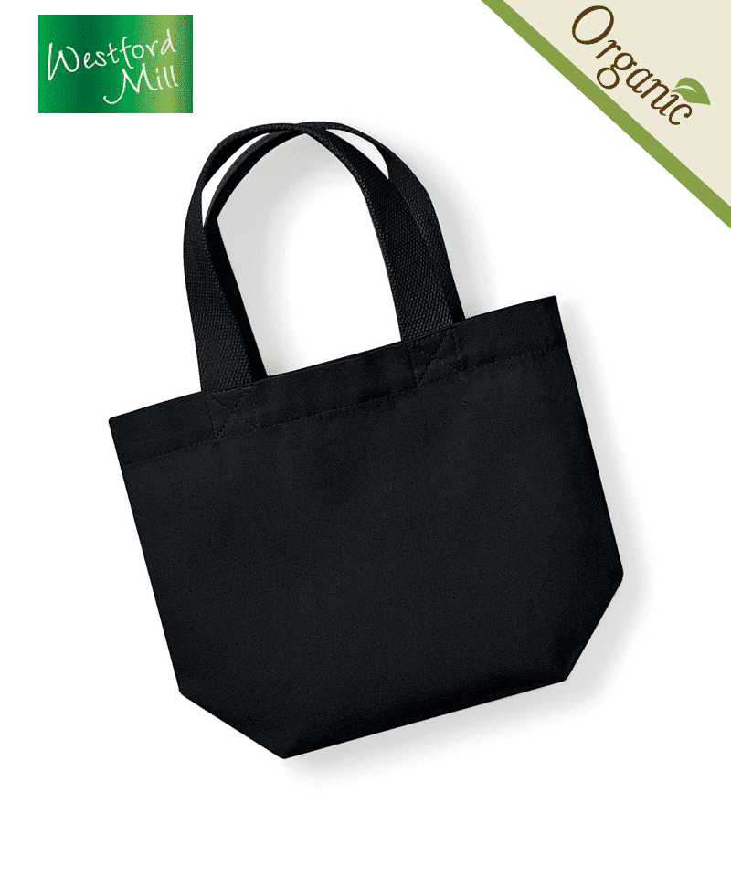 Mini borsa in cotone pesante organico 26x21x10cm Westford Mill W845 9 mini-borsa-in-cotone-pesante-organico-26x21x10cm-W845-nera