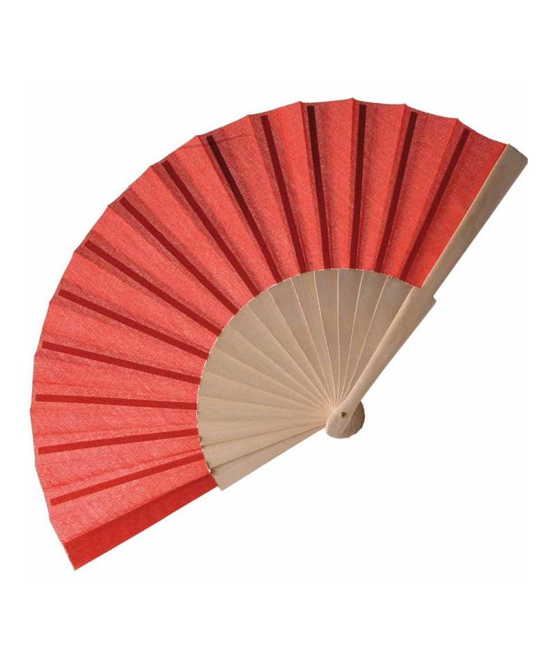 Ventagli in tela di policotone personalizzabili su astina 08428 11 ventagli-personalizzati-su-astina-08428-rosso