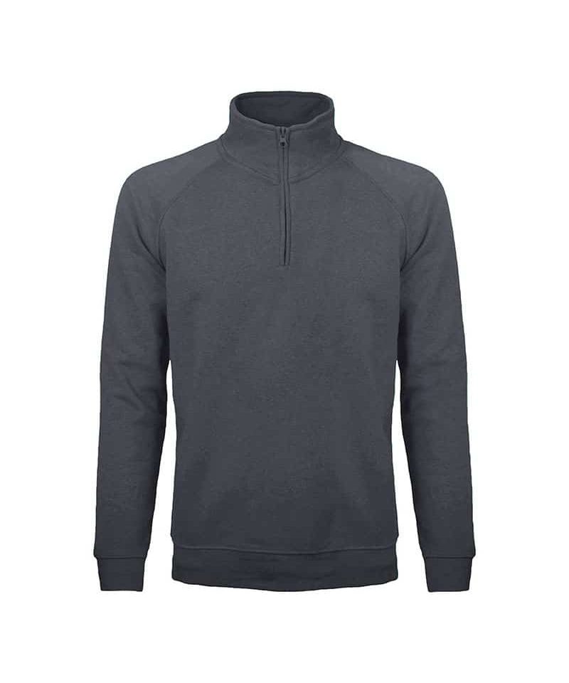 Felpa con maniche raglan Black Spider BS330 19 Felpa-mezza-zip-raglian-Black-Spider-BS330--grigio-scuro