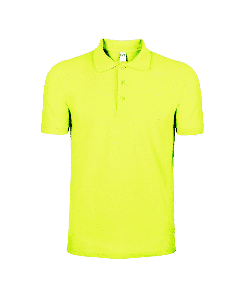 Polo a maniche corte cotone piquè Black Spider BS201 32 Polo maniche corte cotone Black Spider BS201 giallo fluo
