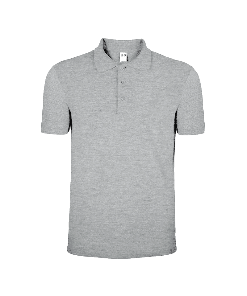 Polo maniche corte cotone Black Spider BS201 grigio melange