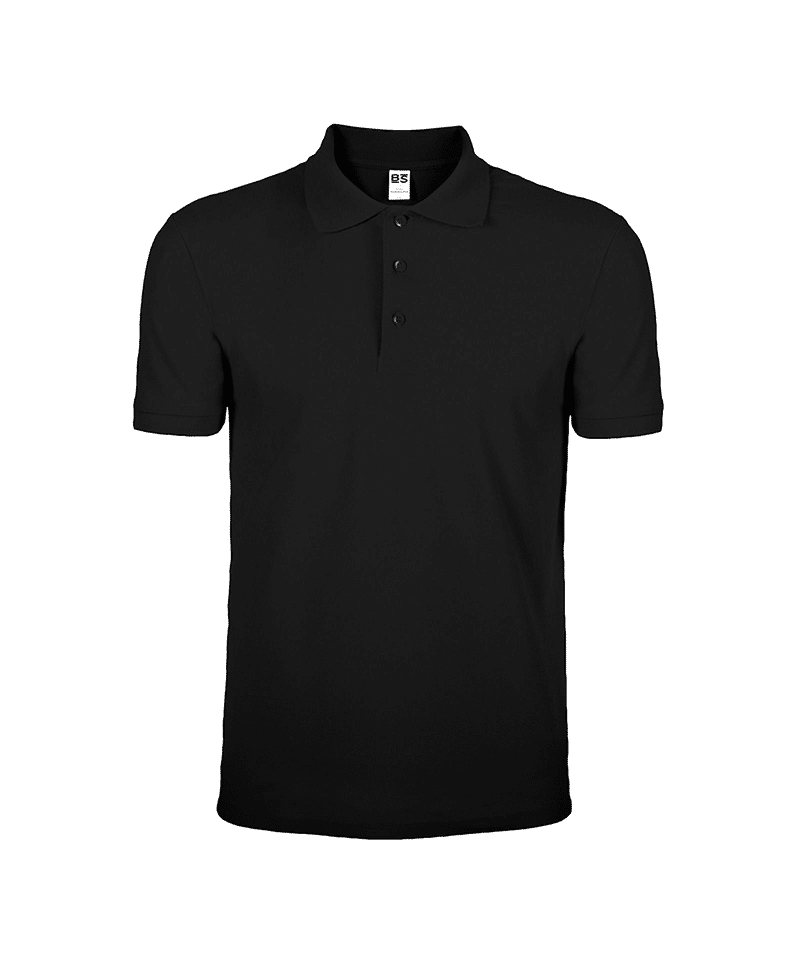 Polo maniche corte cotone Black Spider BS201 nero