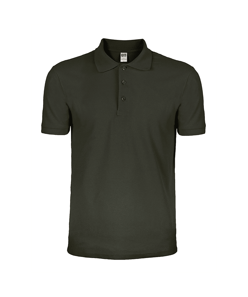 Polo maniche corte cotone Black Spider BS201 verde oliva