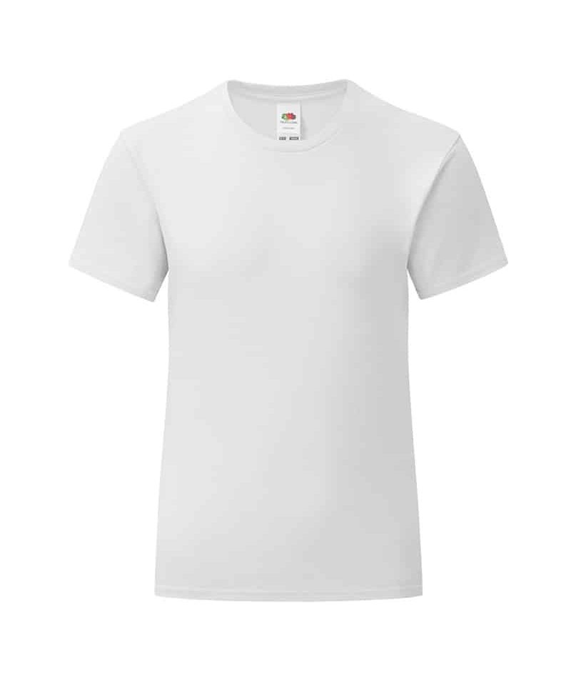 T shirt bambina Fruit of the Loom slim fit con etichetta staccabile FR610250 bianca