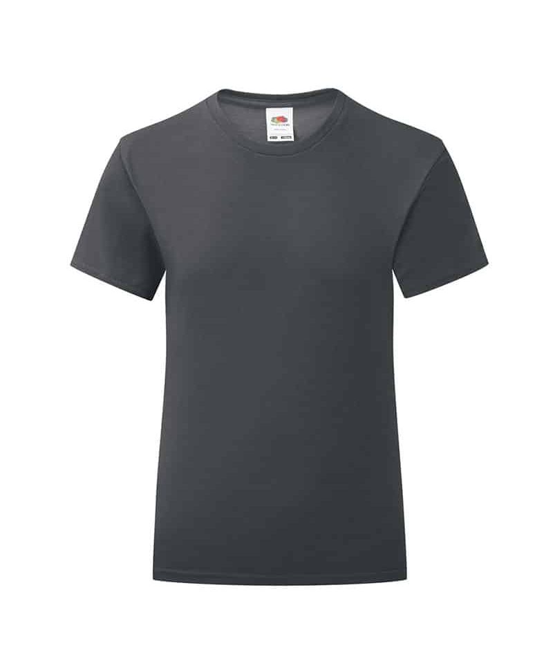 T-shirt bambina Fruit of the Loom slim fit con etichetta staccabile FR610250 32 T-shirt-bambina-Fruit-of-the-Loom-slim-fit-con-etichetta-staccabile-FR610250-grigio-grafite