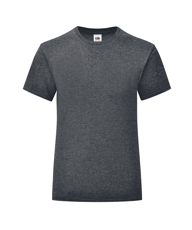 T-shirt bambina Fruit of the Loom slim fit con etichetta staccabile FR610250 31 T-shirt-bambina-Fruit-of-the-Loom-slim-fit-con-etichetta-staccabile-FR610250-grigio-melange-scuro